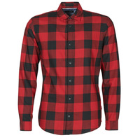 Clothing Men Long-sleeved shirts Jack & Jones JJEGINGHAM Red / Black