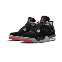 Shoes Hi top trainers Nike Air Jordan 4 Bred Black/Cement Grey-Summit White-Fire Red