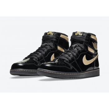 Shoes Hi top trainers Nike Air Jordan 1 High Black Metallic Black/Black-Metallic Gold