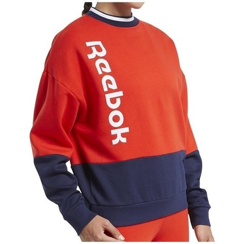 Clothing Women Sweaters Reebok Sport TE Linear Logo Crew Red, Navy blue