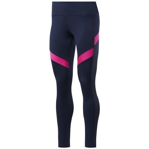 Clothing Women Trousers Reebok Sport Wor Mesh Tight Navy blue, Pink