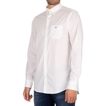 Clothing Men Long-sleeved shirts Gant The Broadcloth Regular Shirt white