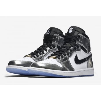 Shoes Hi top trainers Nike Air Jordan 1 High Pass The Torch CHROME/BLACK-WHITE-TURBO GREEN