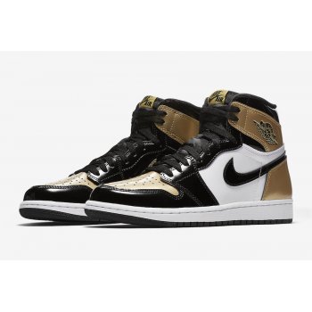 Shoes Hi top trainers Nike Air Jordan 1 High Gold Toe Black/Black-Metallic Gold-White