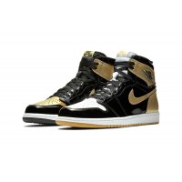 Shoes Hi top trainers Nike Air Jordan 1 High Top 3 Gold Black Black/Black-Metallic Gold