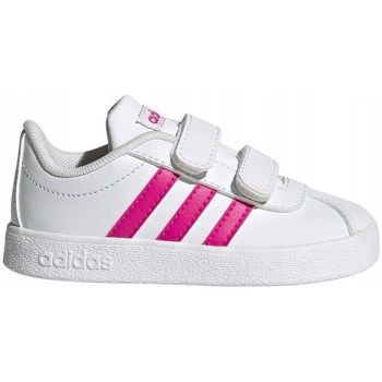 Shoes Children Low top trainers adidas Originals VL Court White, Pink