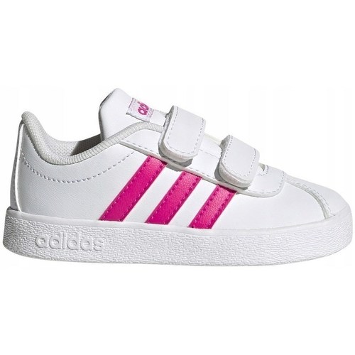 Shoes Children Low top trainers adidas Originals VL Court Pink, White