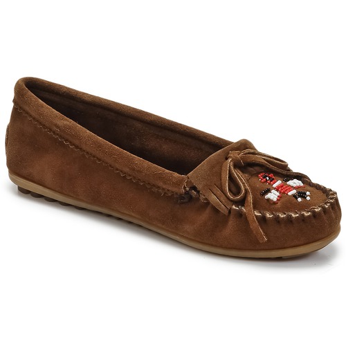 Shoes Women Loafers Minnetonka THUNDERBIRD II Brown / Dark