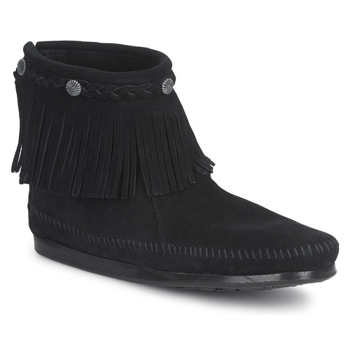 Shoes Women Mid boots Minnetonka HI TOP BACK ZIP BOOT Black