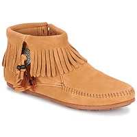 Shoes Women Mid boots Minnetonka CONCHO FEATHER SIDE ZIP BOOT Camel