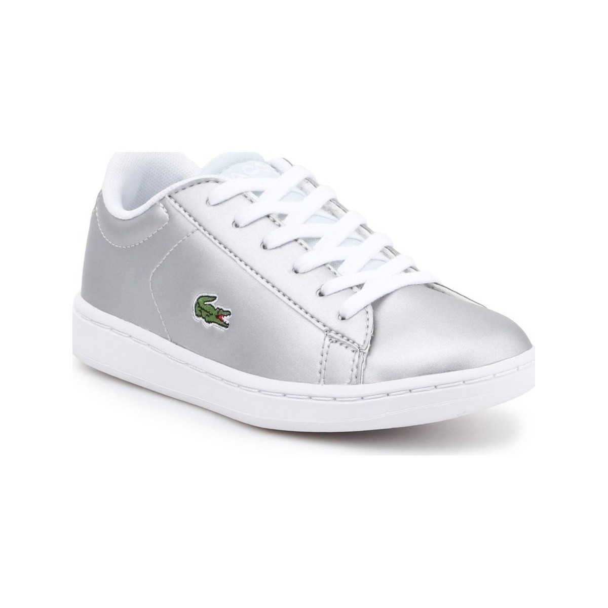 lacoste  734spc0006334  boys's children's shoes (trainers) in silver