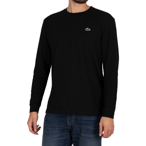 Clothing Men Long sleeved tee-shirts Lacoste Sport Longsleeved Croc T-Shirt black