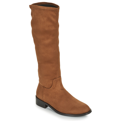 Shoes Women High boots JB Martin AMOUR Canvas / Suede / Stretch / Camel