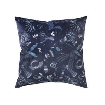 Home Cushions covers Broste Copenhagen BELL FLOWER Blue / Night