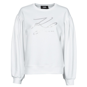Clothing Women Sweaters Karl Lagerfeld PUFFY SLEEVE KL White