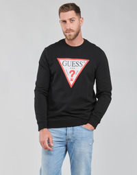 Clothing Men Sweaters Guess AUDLEY CN FLEECE Black