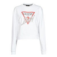 Clothing Women Sweaters Guess ICON FLEECE White