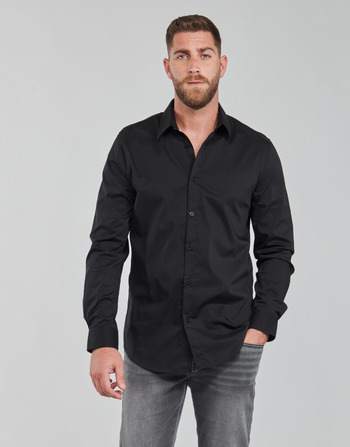 Clothing Men Long-sleeved shirts Guess LS SUNSET SHIRT Black