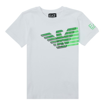 Clothing Boy Short-sleeved t-shirts Emporio Armani EA7 THAMIA White / Green