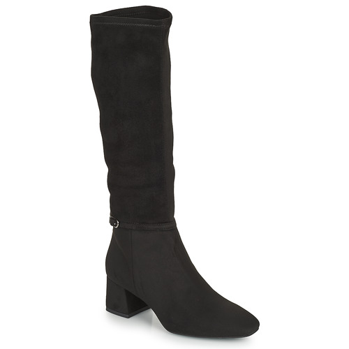 Shoes Women High boots JB Martin ANNA Canvas / Suede / Stretch / Black