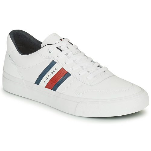 Shoes Men Low top trainers Tommy Hilfiger CORE CORPORATE STRIPES VULC White
