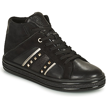 Shoes Women Hi top trainers Geox LEELU Black / Silver