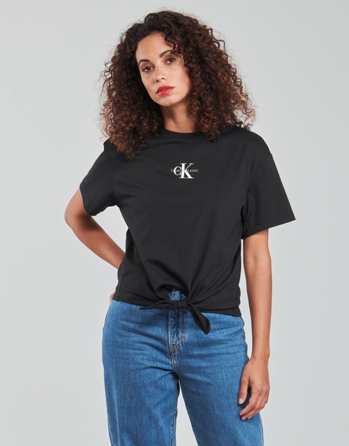Clothing Women Tops / Blouses Calvin Klein Jeans KNOTTED TEE Black