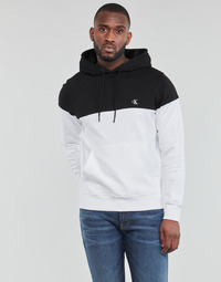 Clothing Men Sweaters Calvin Klein Jeans COLORBLOCK SHADOW LOGO HOODIE Black / White