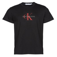 Clothing Men Short-sleeved t-shirts Calvin Klein Jeans ARCHIVAL MONOGRAM FLOCK TEE Black