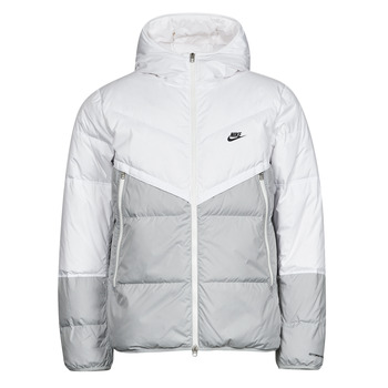 Clothing Men Duffel coats Nike M NSW SF WINDRUNNER HD JKT White / Grey / Black