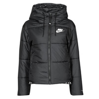 Clothing Women Duffel coats Nike W NSW TF RPL CLASSIC TAPE JKT Black / White