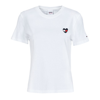 Clothing Women Short-sleeved t-shirts Tommy Jeans TJW REGULAR HOMESPUN HEART TEE White