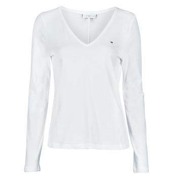Clothing Women Long sleeved tee-shirts Tommy Hilfiger REGULAR CLASSIC V-NK TOP LS White