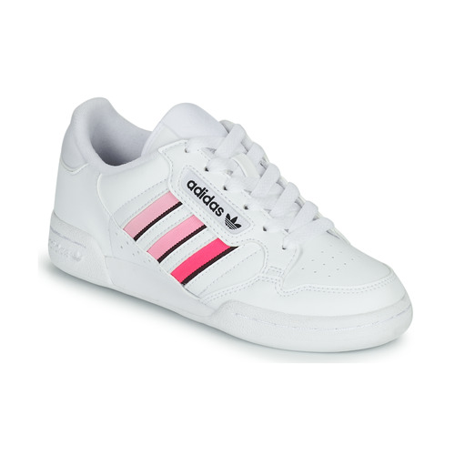Shoes Girl Low top trainers adidas Originals CONTINENTAL 80 STRI J White / Pink