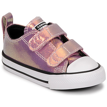 Shoes Girl Low top trainers Converse CHUCK TAYLOR ALL STAR 2V IRIDESCENT GLITTER OX Pink