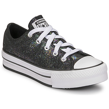 Converse  CHUCK TAYLOR ALL STAR EVA LIFT IRIDESCENT LEATHER OX  girls's Children's Shoes (Trainers) in Black. Sizes available:3.5,5,9.5 toddler,10 kid,11 kid,11.5 kid,12 kid,13 kid,1 kid,1.5 kid,2.5