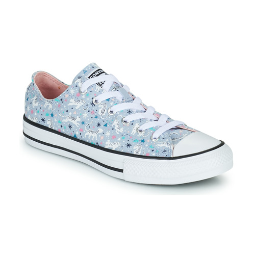 Shoes Girl Low top trainers Converse CHUCK TAYLOR ALL STAR SNOWY LEOPARD OX Blue / White