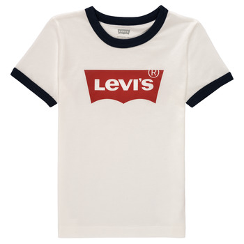 Clothing Boy Short-sleeved t-shirts Levi's BATWING RINGER TEE White / Black