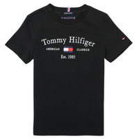 Clothing Boy Short-sleeved t-shirts Tommy Hilfiger YASSINE Black