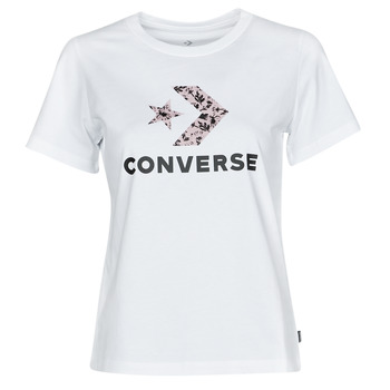 Clothing Women Short-sleeved t-shirts Converse STAR CHEVRON HYBRID FLOWER INFILL CLASSIC TEE White