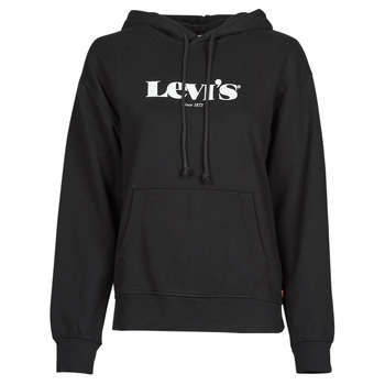 Clothing Women Sweaters Levi's GRAPHIC STANDARD HOODIE Black