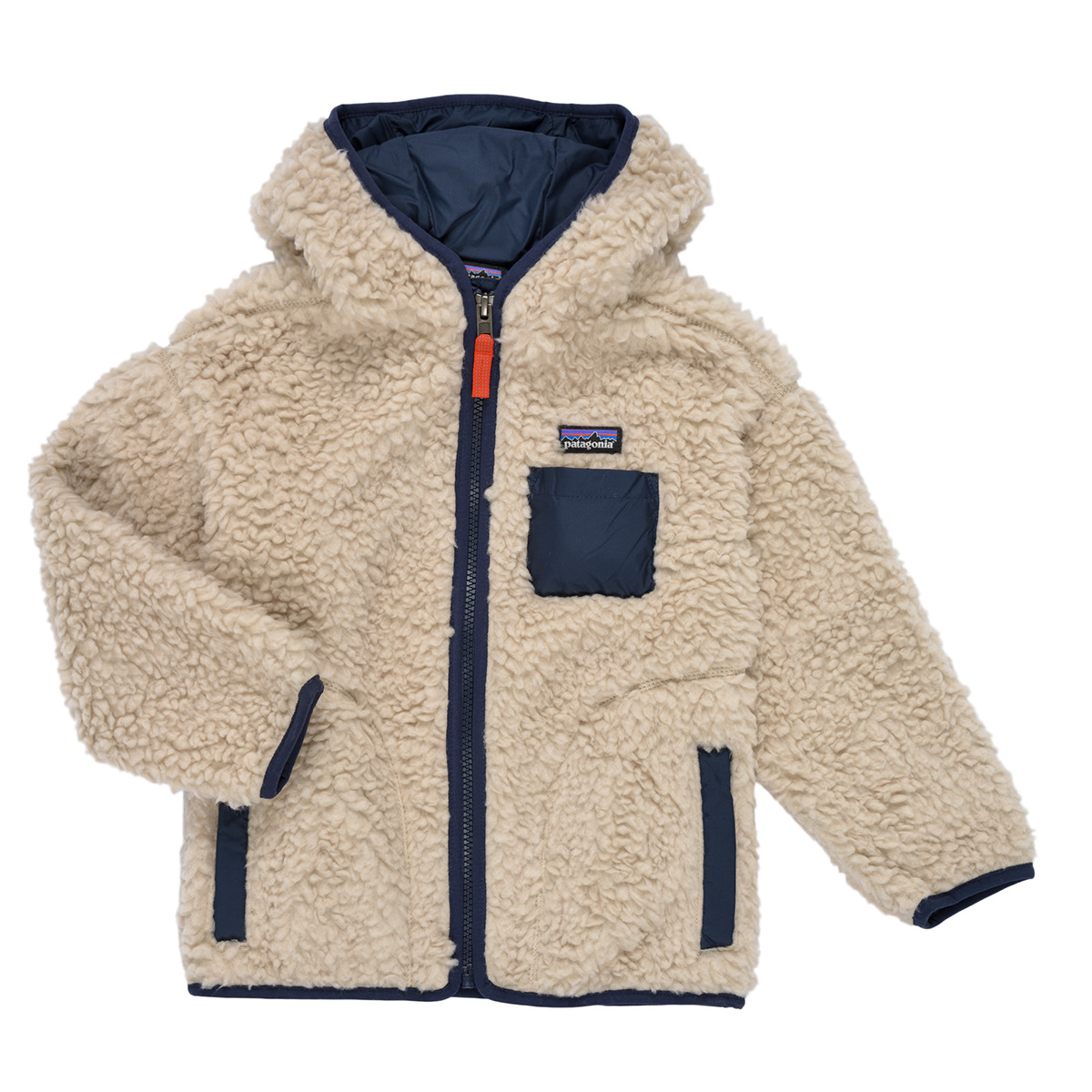 patagonia  retro x hoody  girls's children's fleece jacket in beige