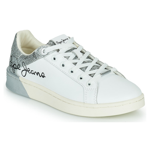 Shoes Women Low top trainers Pepe jeans MILTON WIN White / Silver
