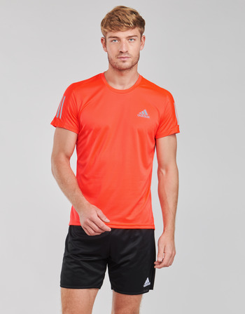Clothing Men Short-sleeved t-shirts adidas Performance OWN THE RUN TEE App / White / lightning / orchid / Red
