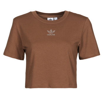 Clothing Women Short-sleeved t-shirts adidas Originals CROPPED  TEE Brown