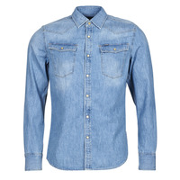 Clothing Men Long-sleeved shirts G-Star Raw 3301 SLIM SHIRT LS Blue