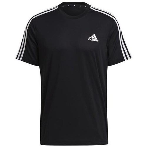 Clothing Men Short-sleeved t-shirts adidas Originals Aeroready Designed TO Move Sport 3STRIPES Tee Black