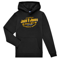 Clothing Boy Sweaters Jack & Jones JJELOGO SWEAT HOOD Black