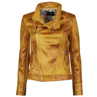 Clothing Women Leather jackets / Imitation leather Desigual MARBLE Yellow