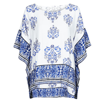 Clothing Women Tops / Blouses Desigual ANDES White / Blue